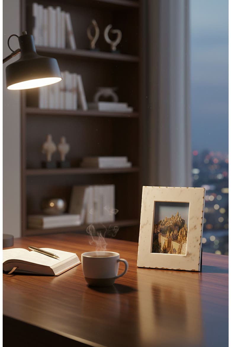 Claire Marble Picture Frame, Alternate, color, WHITE