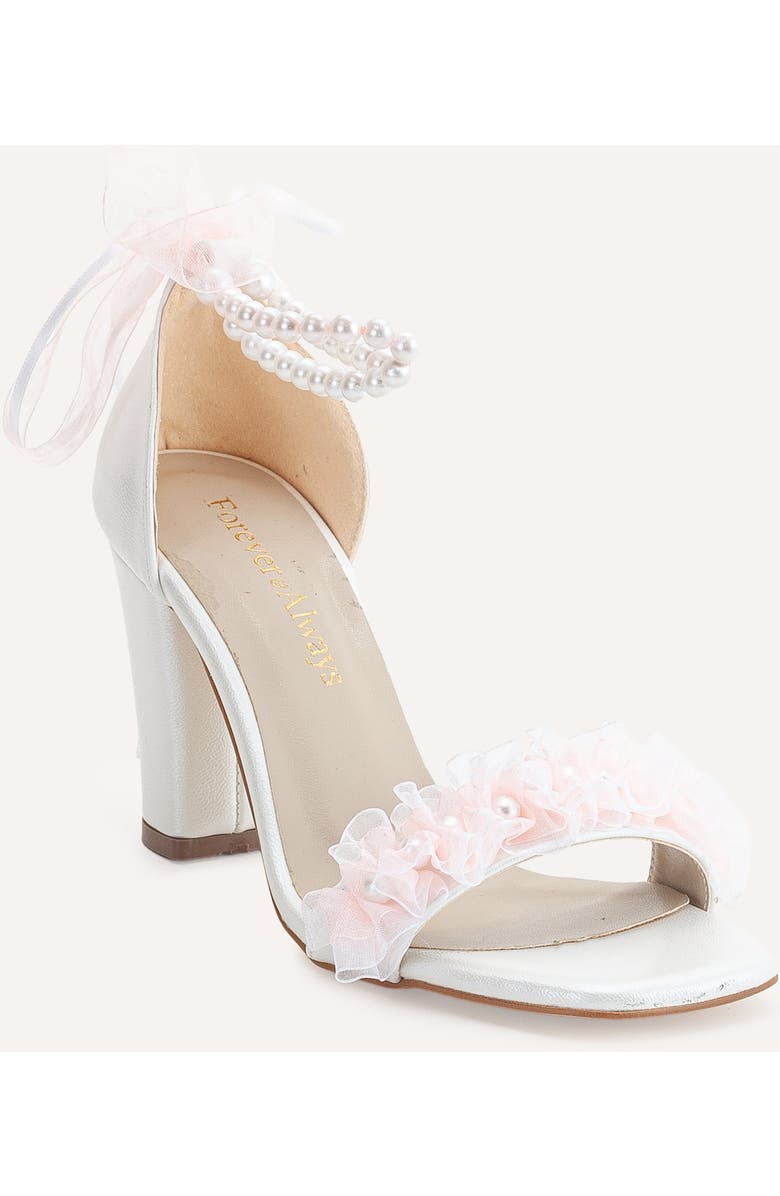 Forever
Always Shoes Elsa Lace Bridal Sandals with Pearls, Main, color,