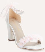 Forever & Always Shoes Elsa Lace Bridal Sandals with Pearls