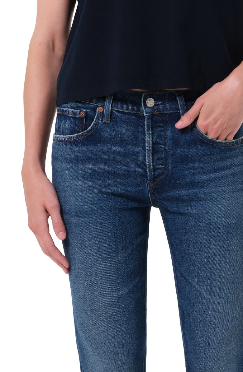 AGOLDE Cocktail Ankle Slim Straight Leg Jeans, Alternate, color, Outline