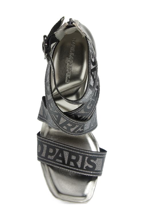 Shop Karl Lagerfeld Paris Careliz Ii Strappy Sandal In Pewter
