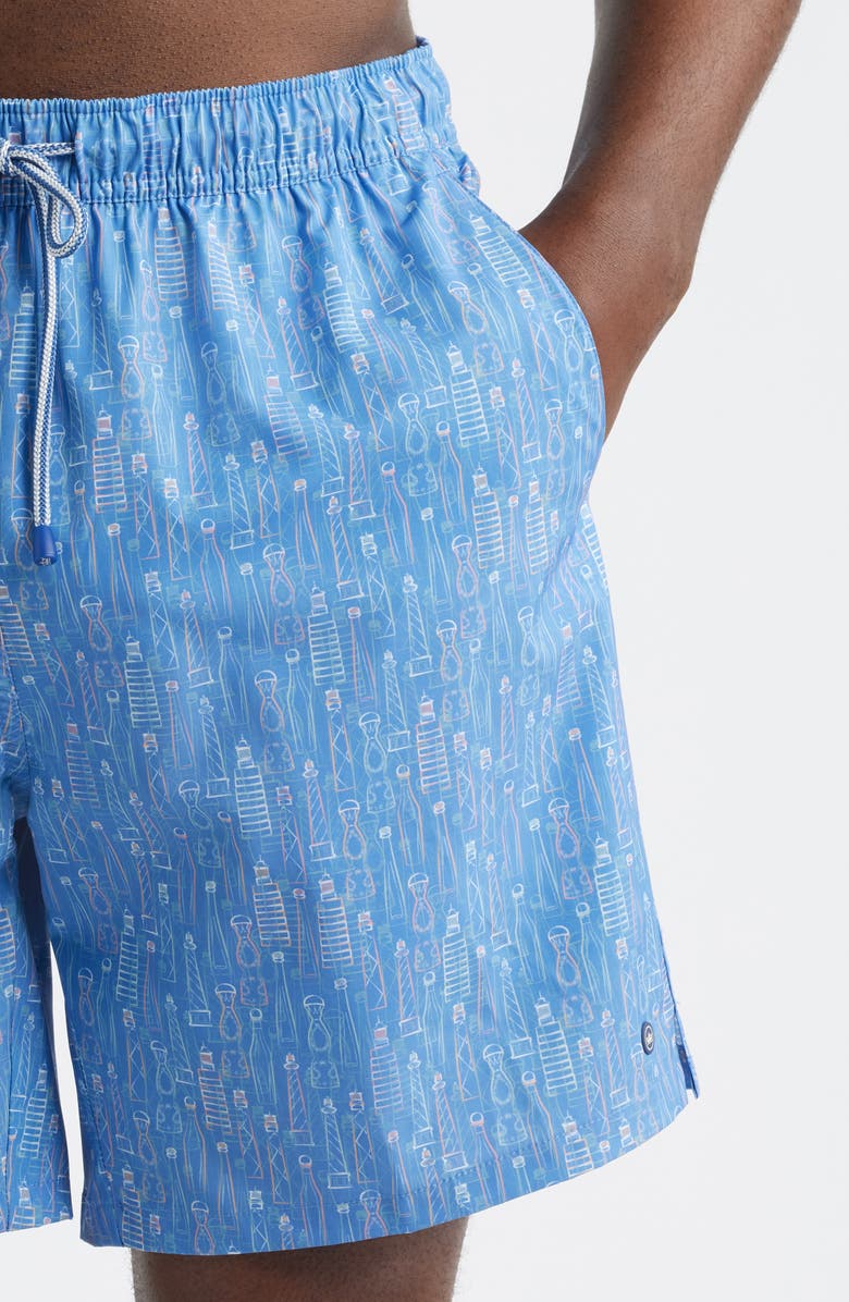 Peter Millar Tequila Seas Swim Trunks, Alternate, color, Dusk Blue