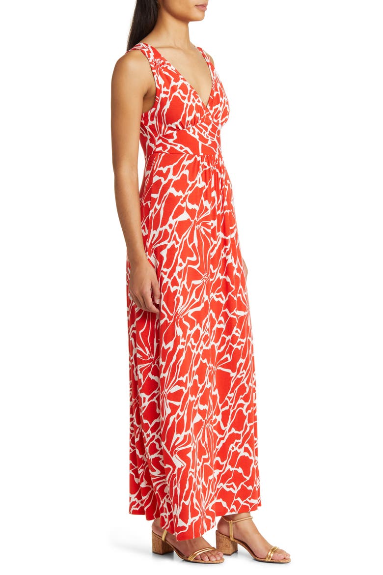 Empire Waist Jersey Maxi Dress, Alternate, color, SPICY ORANGE