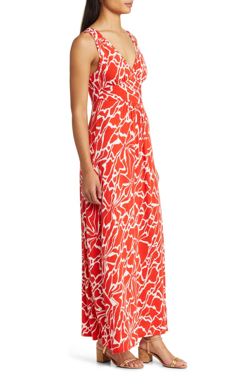 Loveappella Empire Waist Jersey Maxi Dress, Alternate, color, Spicy Orange