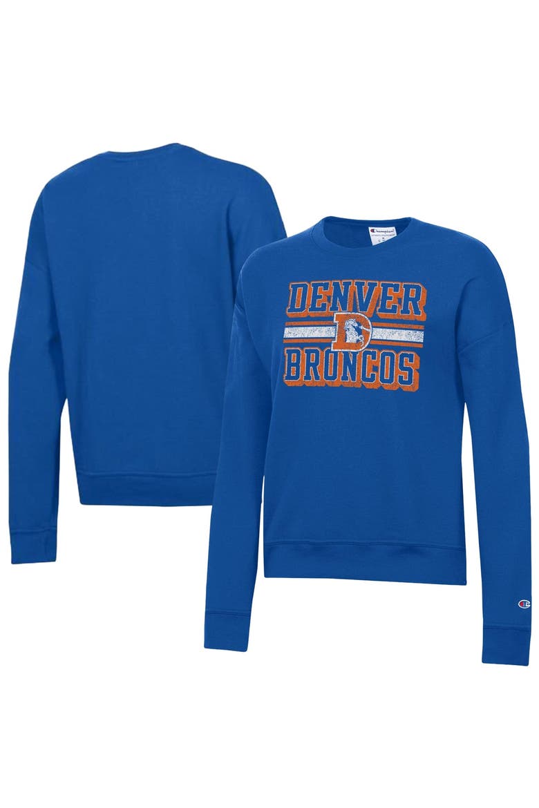 Women's Champion  Royal Denver Broncos Powerblend Fleece Sweatshirt, Main, color, Royal