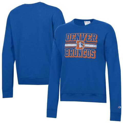 Women's Champion Royal Denver Broncos Powerblend Fleece Sweatshirt