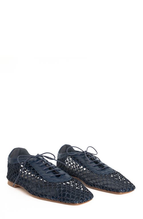 Andrea Gomez Antonia Mesh Flat In Navy