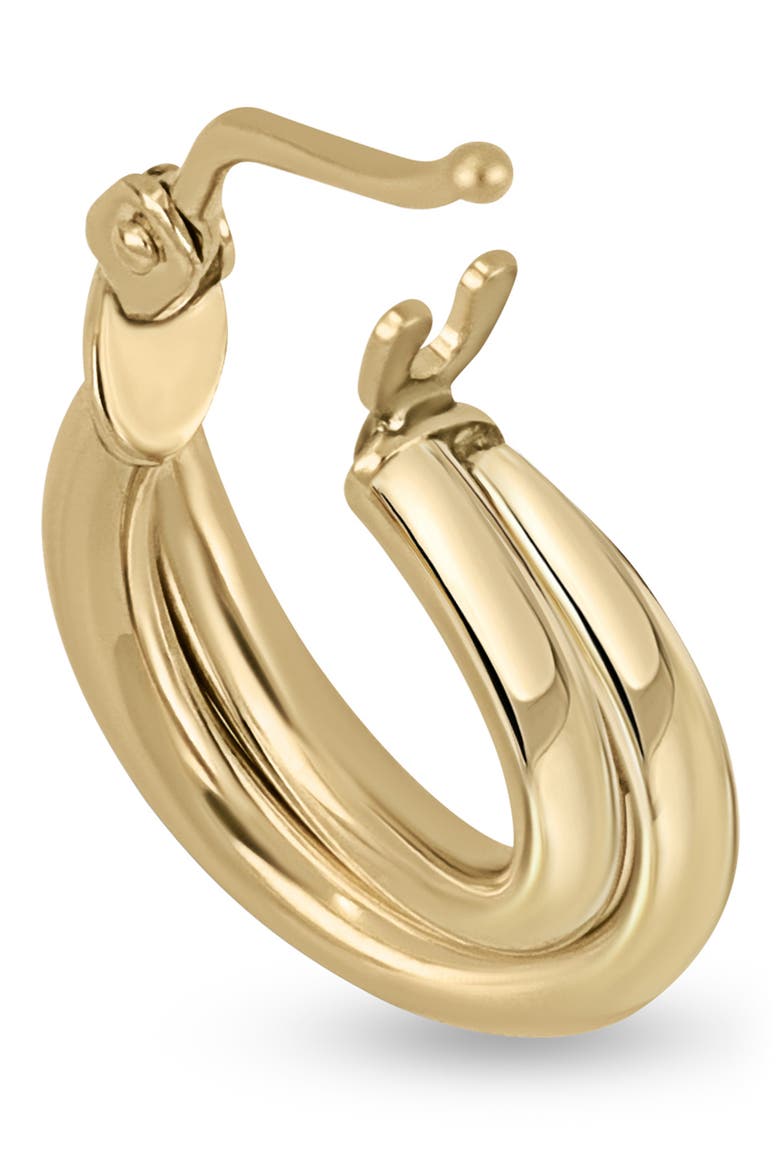 14K Gold Overlap Hoop Earrings, Alternate, color, YELLOW