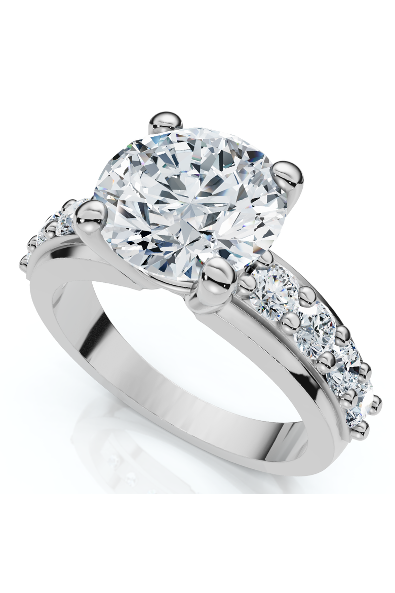 2ct Round Diamond Solitaire Engagement Ring 14k Gold Lab Grown, Alternate, color, 14k White Gold