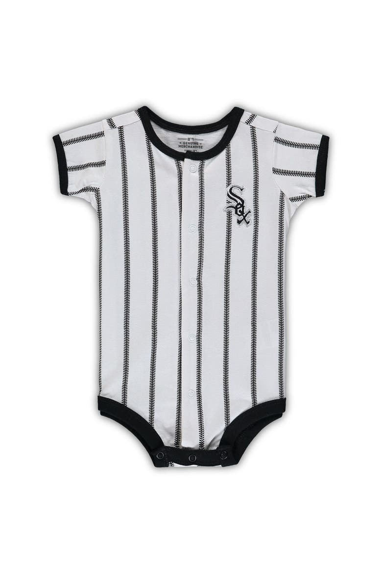Newborn White/Black Chicago White Sox Power Hitter Short Sleeve Bodysuit, Alternate, color, White