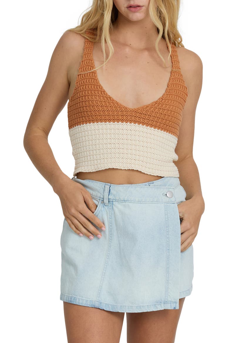 Anders Colorblock Sweater Tank, Main, color, CARAMEL CAFE