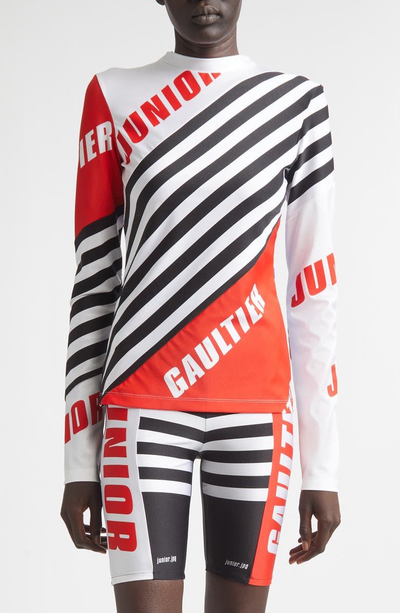 Jean Paul Gaultier Junior Print Jersey Bike T-Shirt, Main, color, Black/ Red/ White