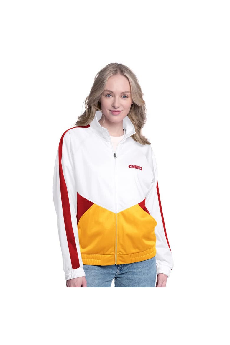 Women's G-III 4Her by Carl Banks White/Red Kansas City Chiefs Rally Rhinestone Full-Zip Track Jacket, Alternate, color, White