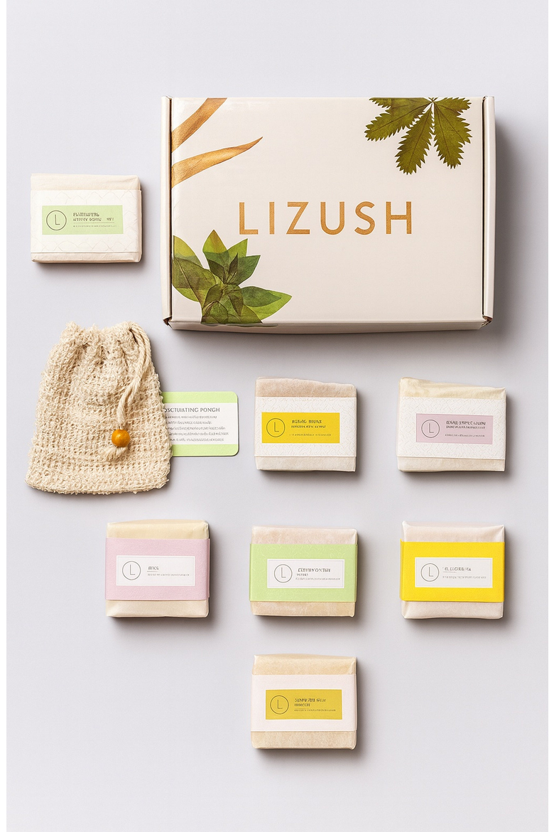 Set of 6 Handmade Cold Process Natural Soap Bars in Gift Set Box, Main, color, With Name