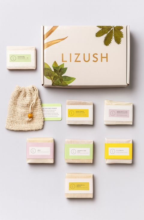 Set of 6 Handmade Cold Process Natural Soap Bars in Gift Set Box