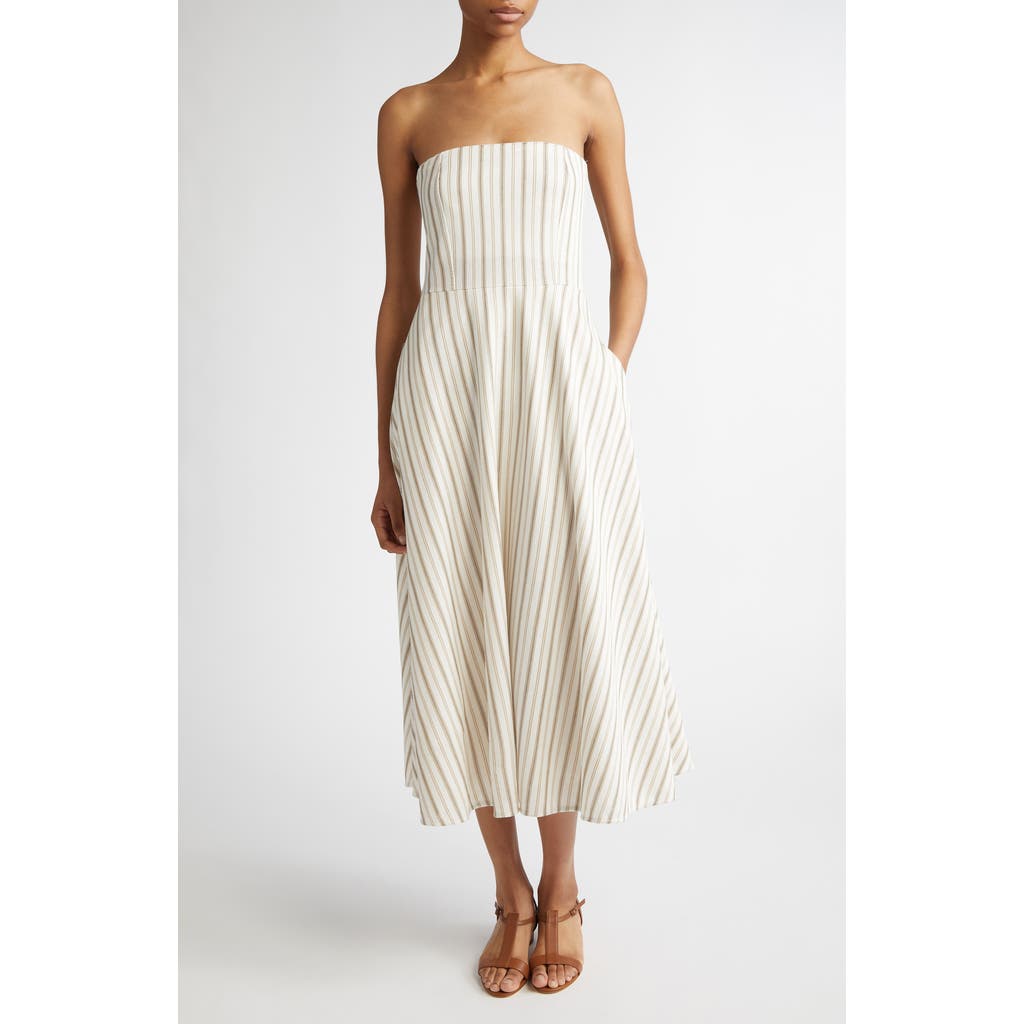 Max Mara Fervida Cotton-linen Jersey Midi Dress In Sand