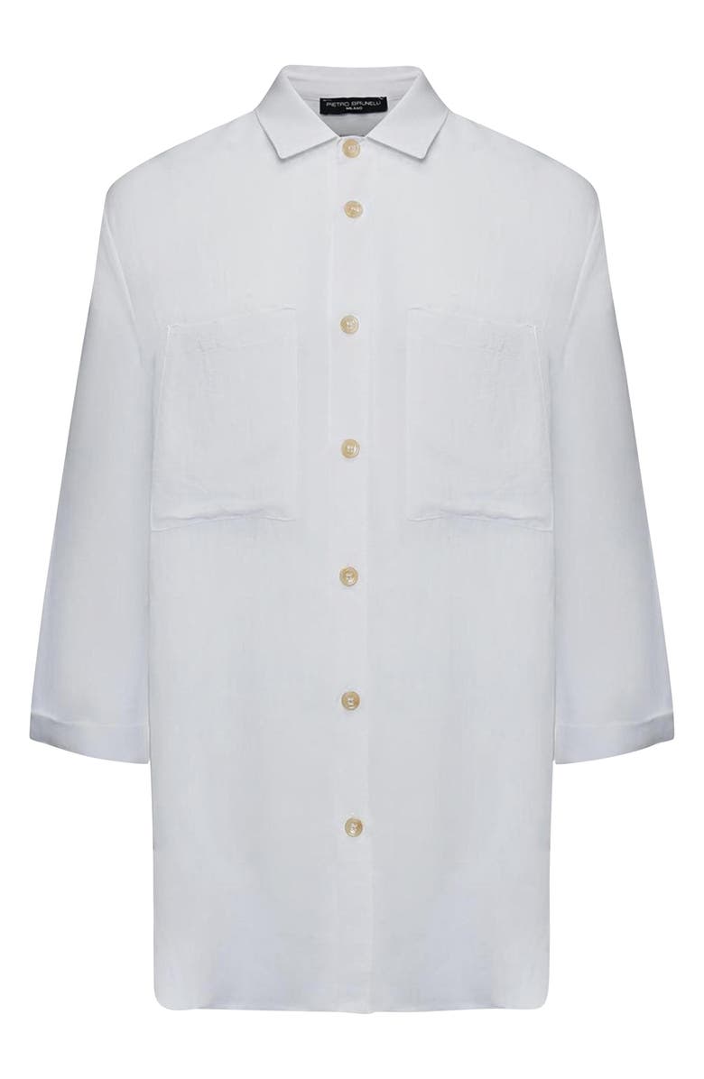 PIETRO BRUNELLI MATERNITY Button Down Maternity Shirt, Alternate, color, White