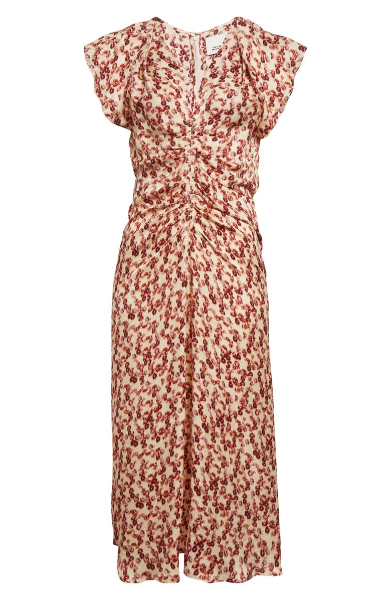 Isabel Marant Lyndsay Floral Jacquard Midi Dress, Alternate, color, Garnet