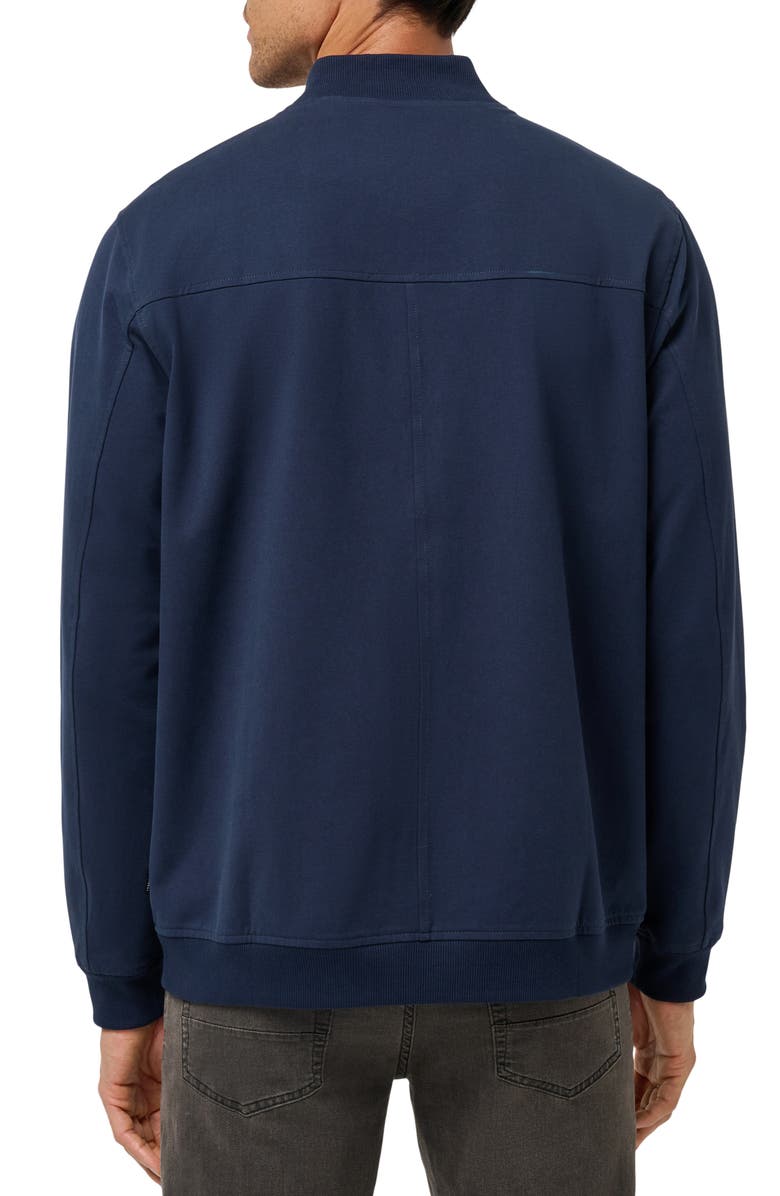 TravisMathew Stretch Cotton Bomber Jacket, Alternate, color, Total Eclipse