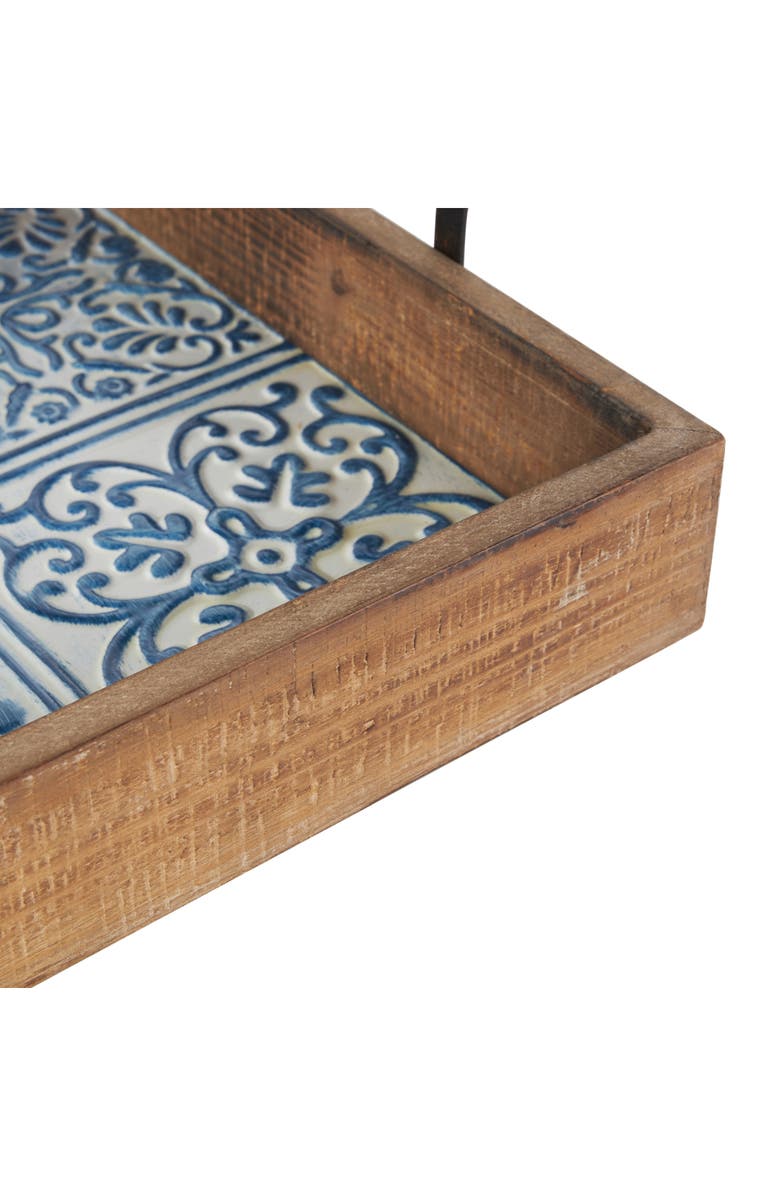 UMA Farmhouse Set of 2 Wood Trays, Alternate, color, Brown