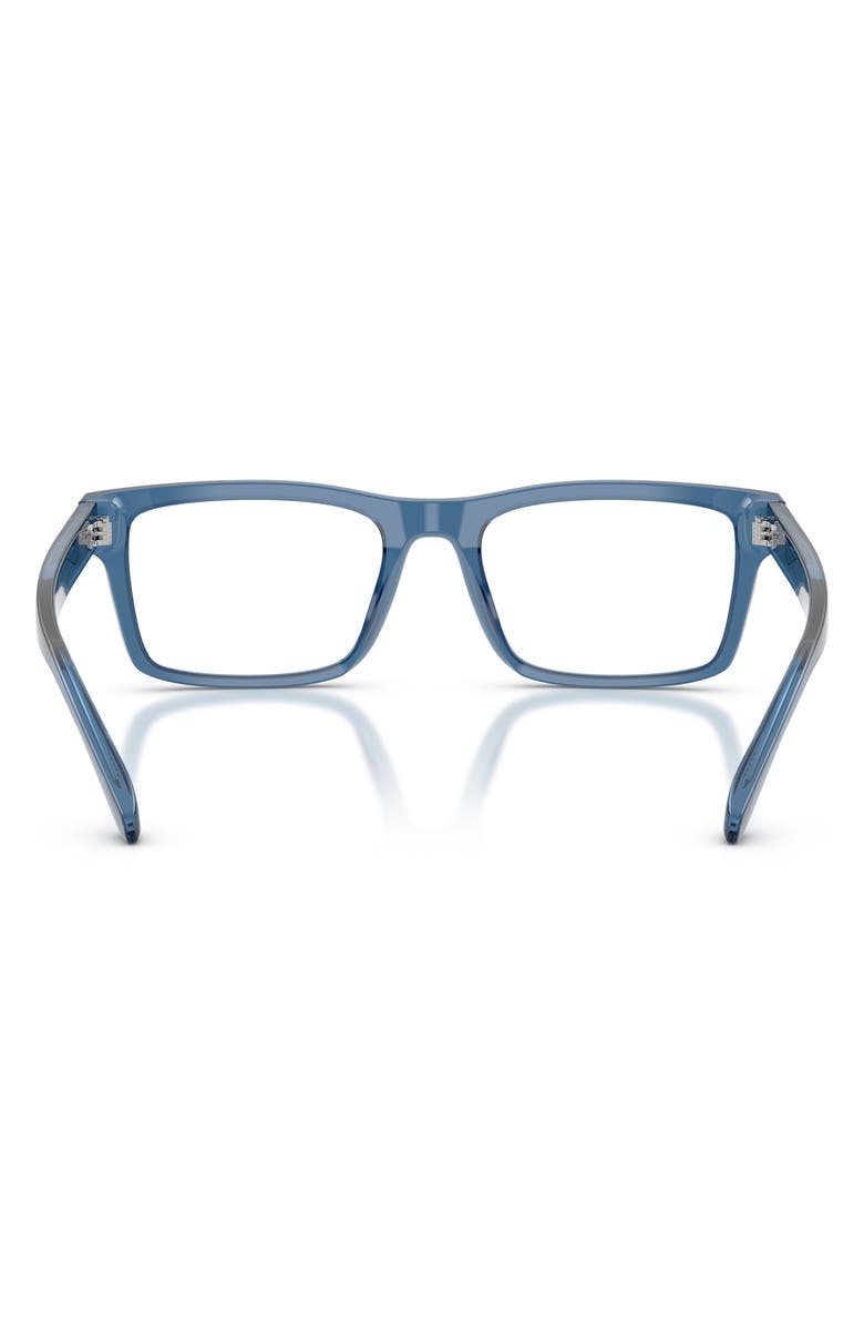 Emporio Armani 54mm Rectangle Optical Glasses, Alternate, color, Shiny Blue / Demo Lens