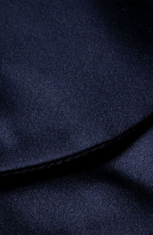 Eton Black Silk Satin Ready-tied Bow Tie In Dark Blue