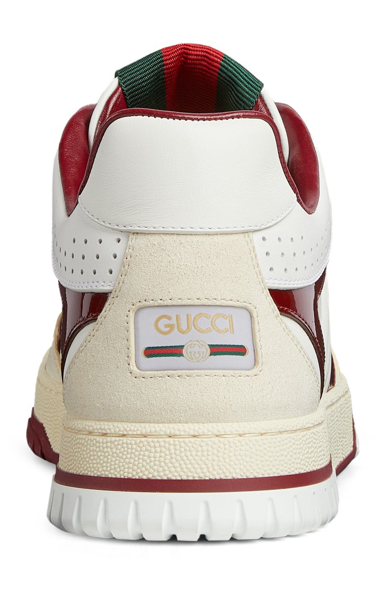 Gucci Re-Web Low Top Sneaker, Alternate, color, Ivoire/Red