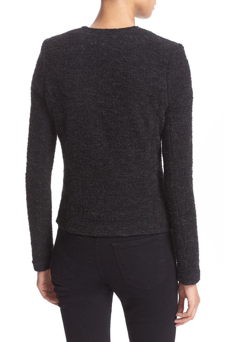 Asymmetrical Zip Knit Jacket, Alternate, color, DARK GREY
