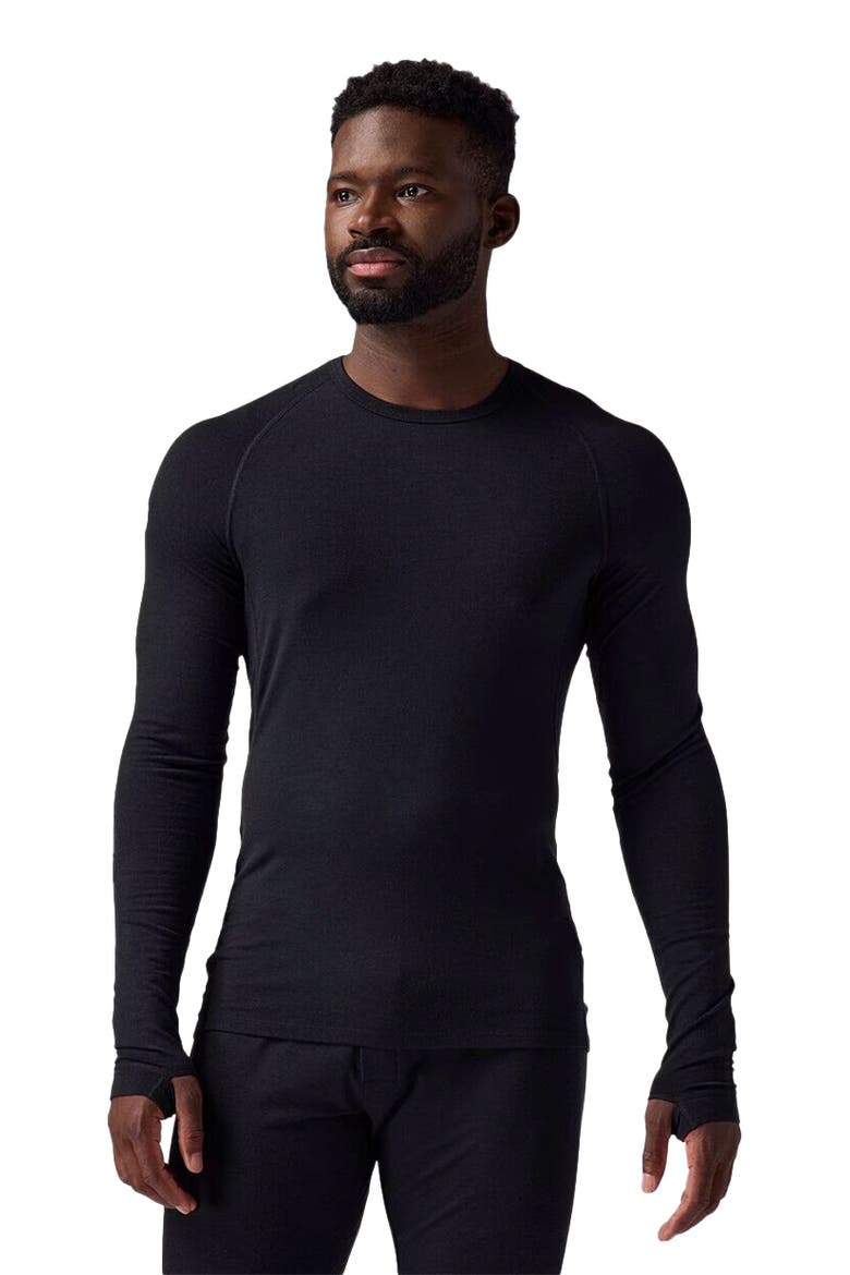 Cedars Rws Merino Lt-Wt Baselayer Crew Top - Men's, Alternate, color, Black