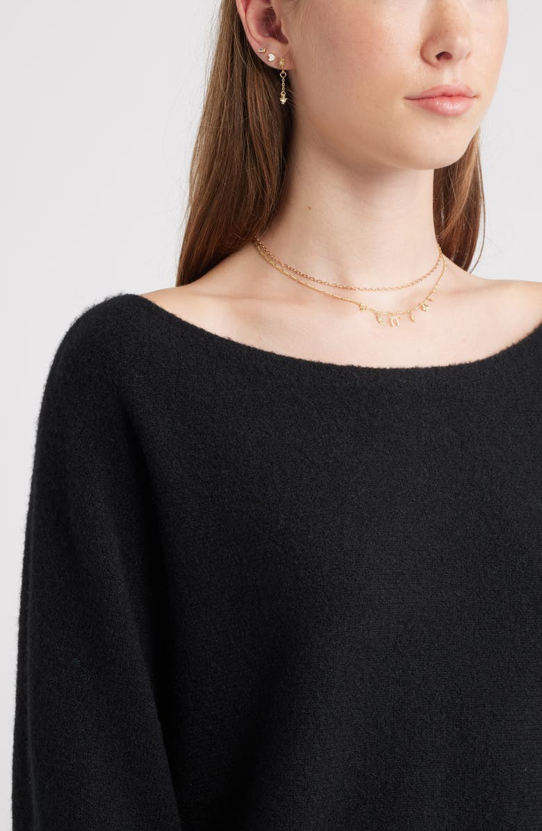 BP. Lofty Boat Neck Oversize Sweater, Alternate, color, Black