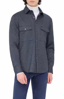 Bugatchi Check Knit Shirt Jacket