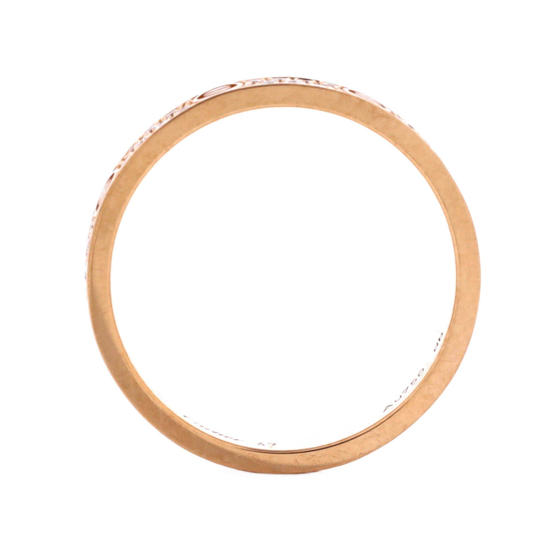 Love Wedding Band Pave Diamonds Ring 18K Rose Gold and Diamonds Small, Alternate, color, Metallic Gold