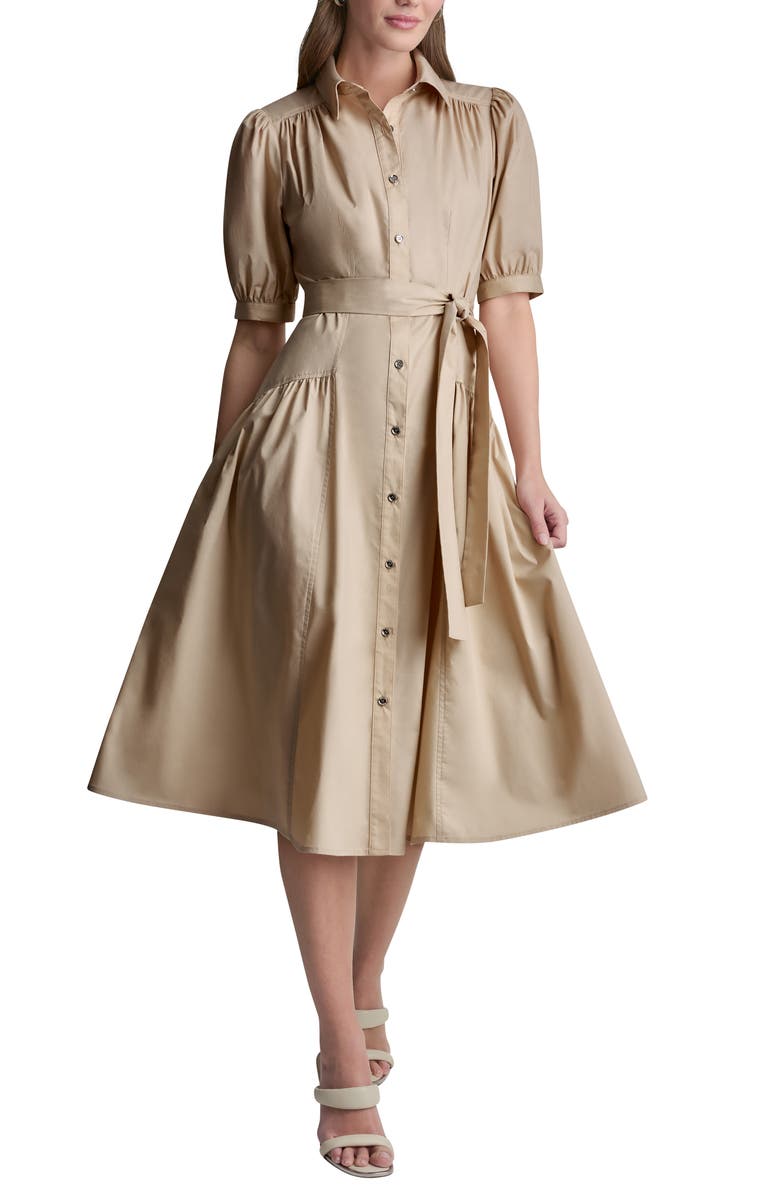 DKNY Drop Waist Midi Dress, Main, color, Moonlight