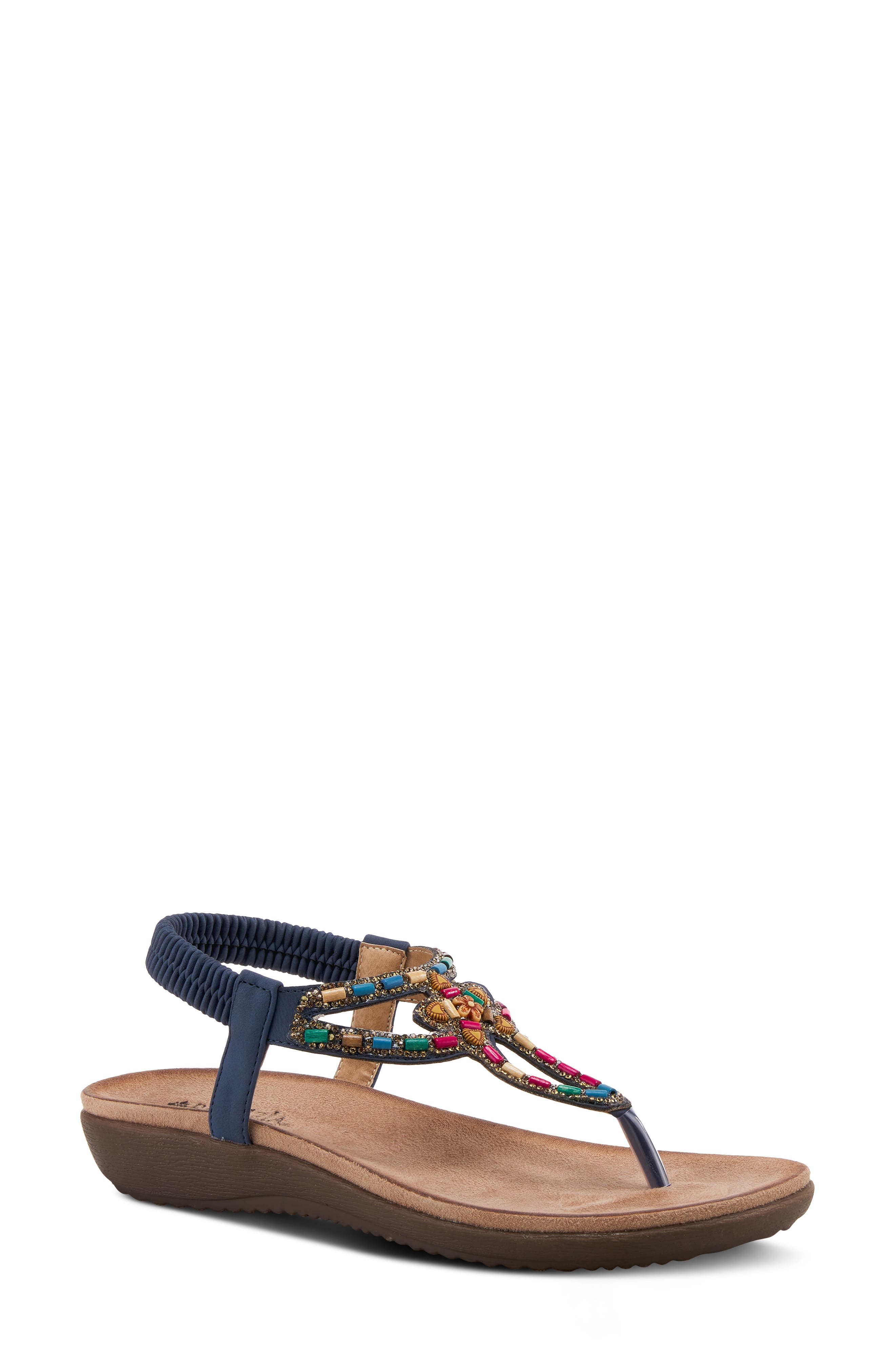 Crema Beaded Thong Sandal