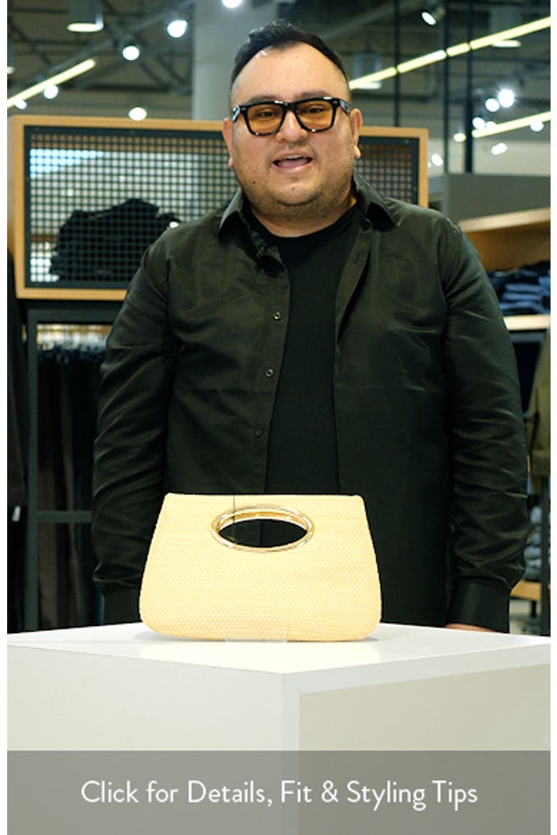 Woven Faux Leather Frame Clutch video