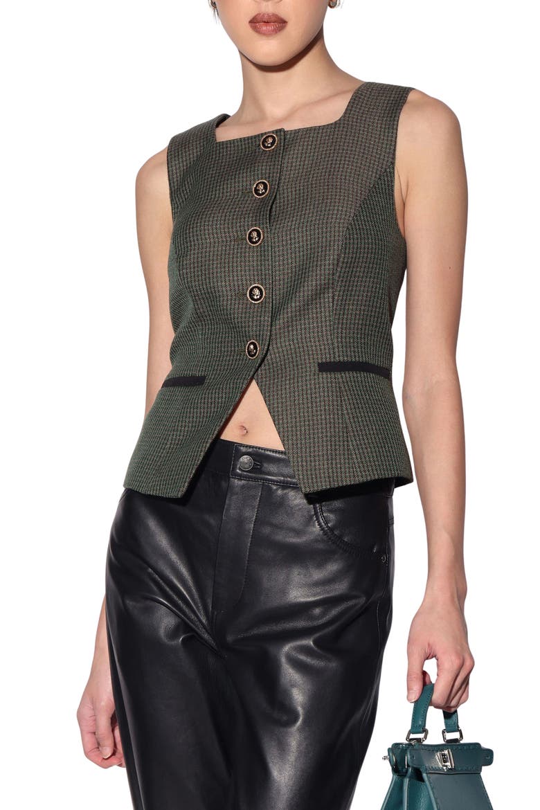 Maurene Tailored Vest, Main, color, MINI CLOVER CHECK