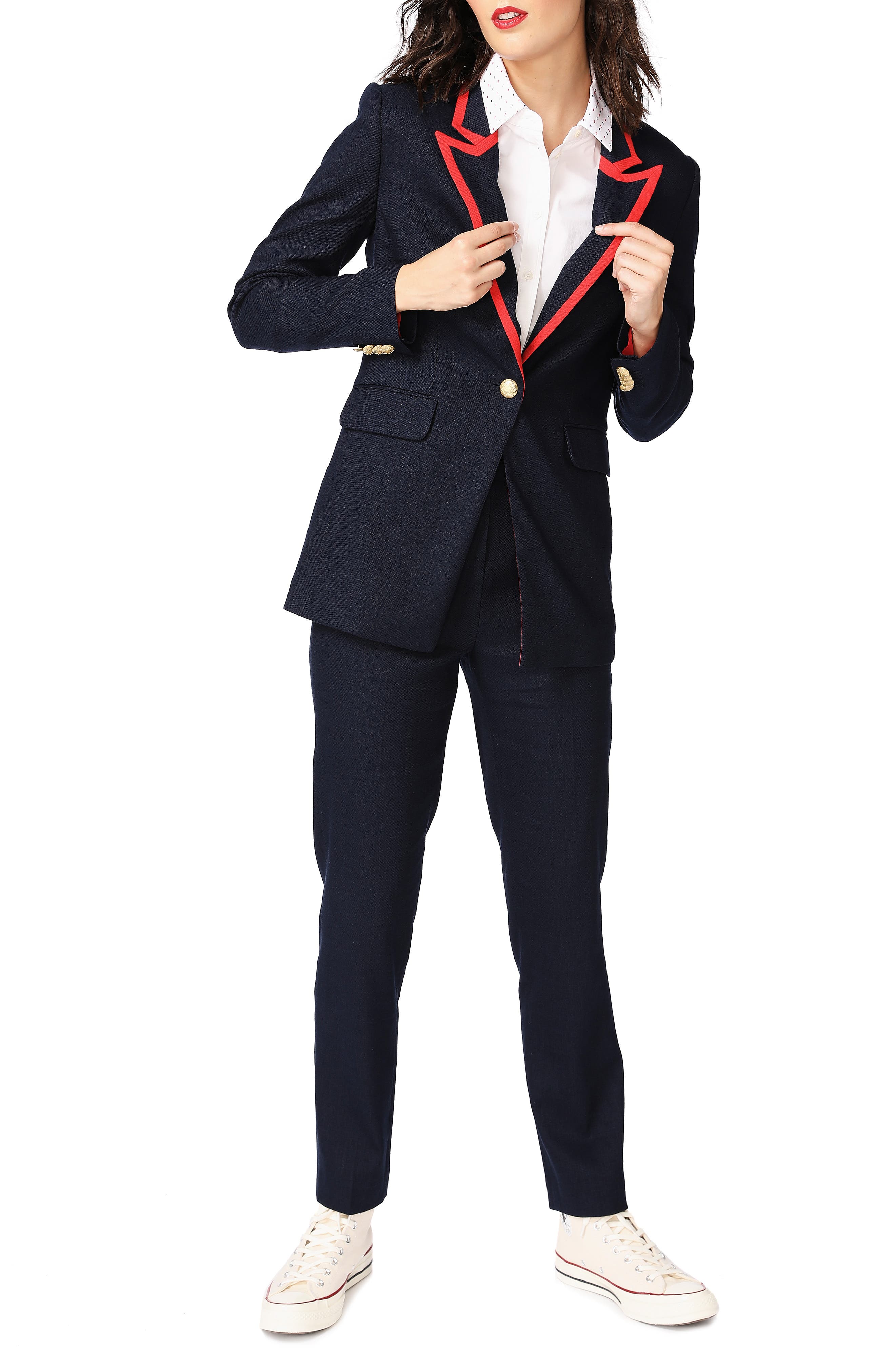 Contrast Collar Linen Blend Blazer (Women) | Nordstromrack
