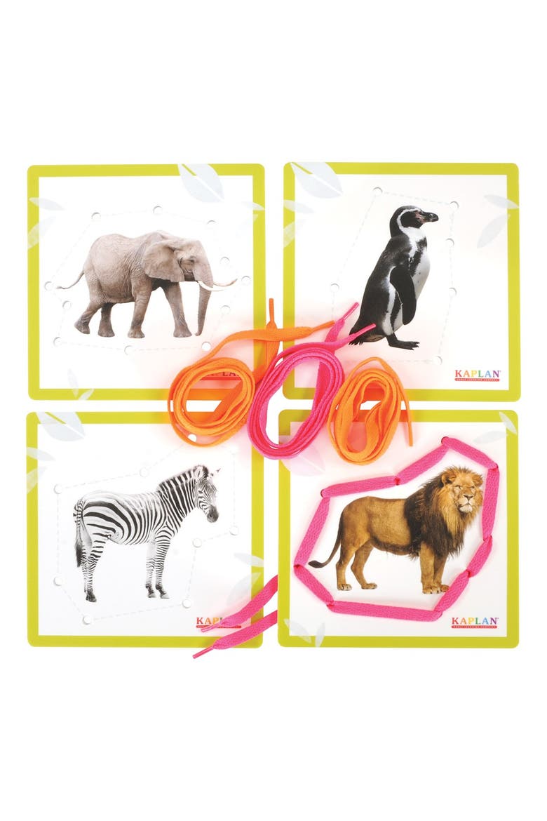 Animal Lacing Boards - Set of 12, Alternate, color, Multicolored