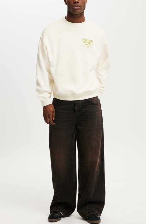 Cotton On Box Fit Graphic Crew Sweater In White
