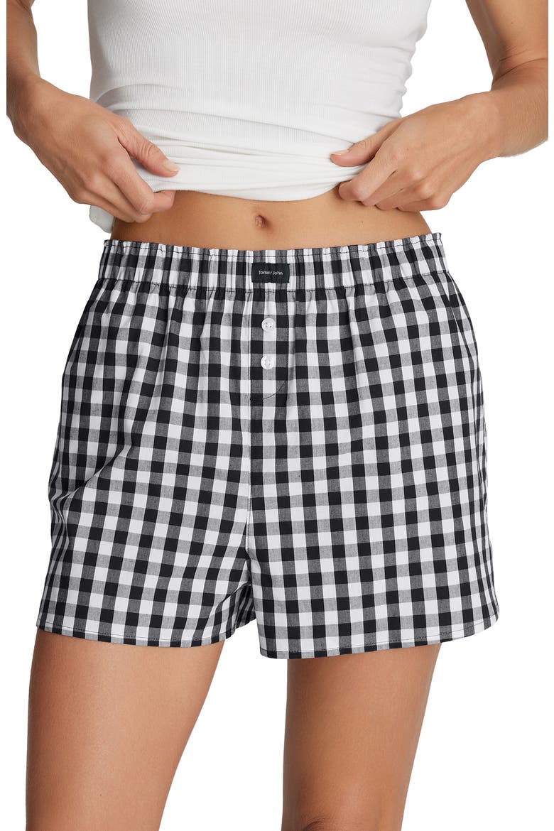 Woven Lounge Boxer Shorts, Main, color, BLACK