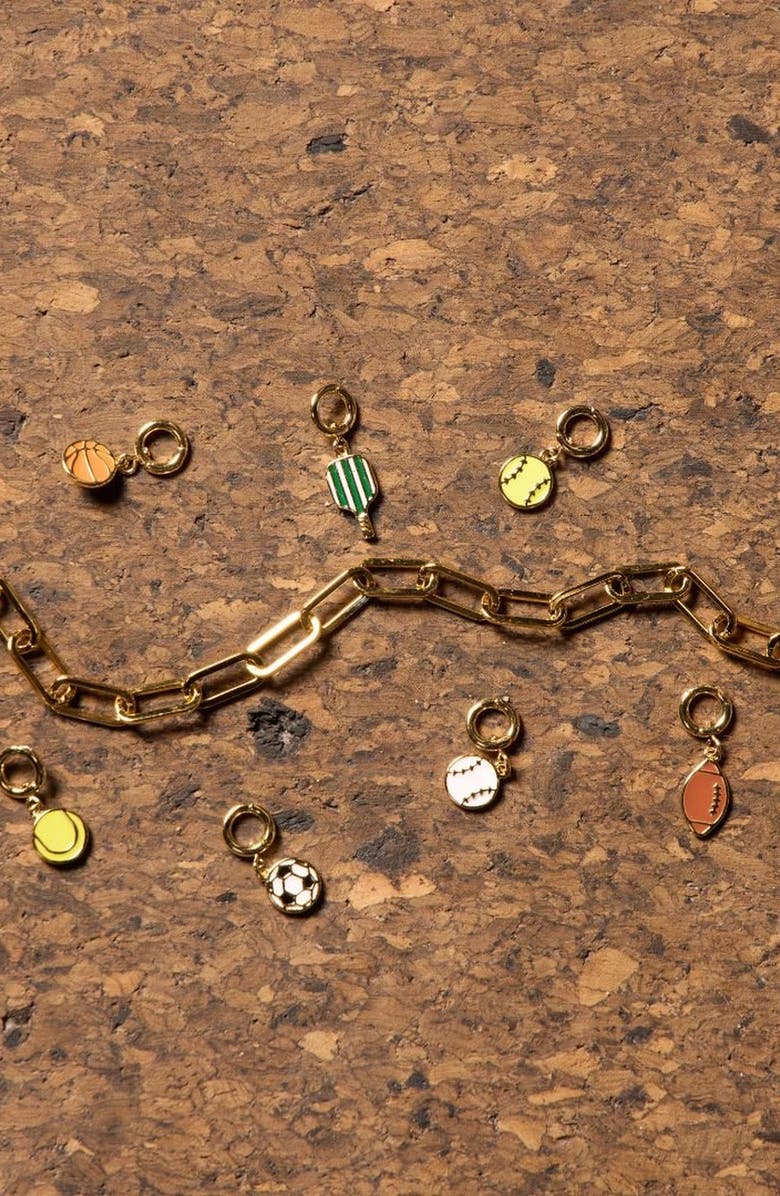 Nickel & Suede Basketball Charm, Alternate, color, Gold / Orange