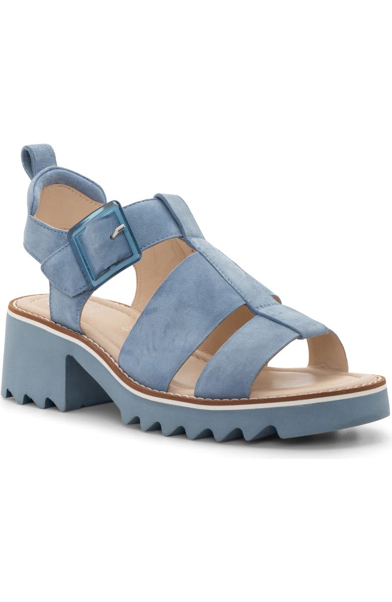 ara Palm Sandal, Main, color, Cool Blue