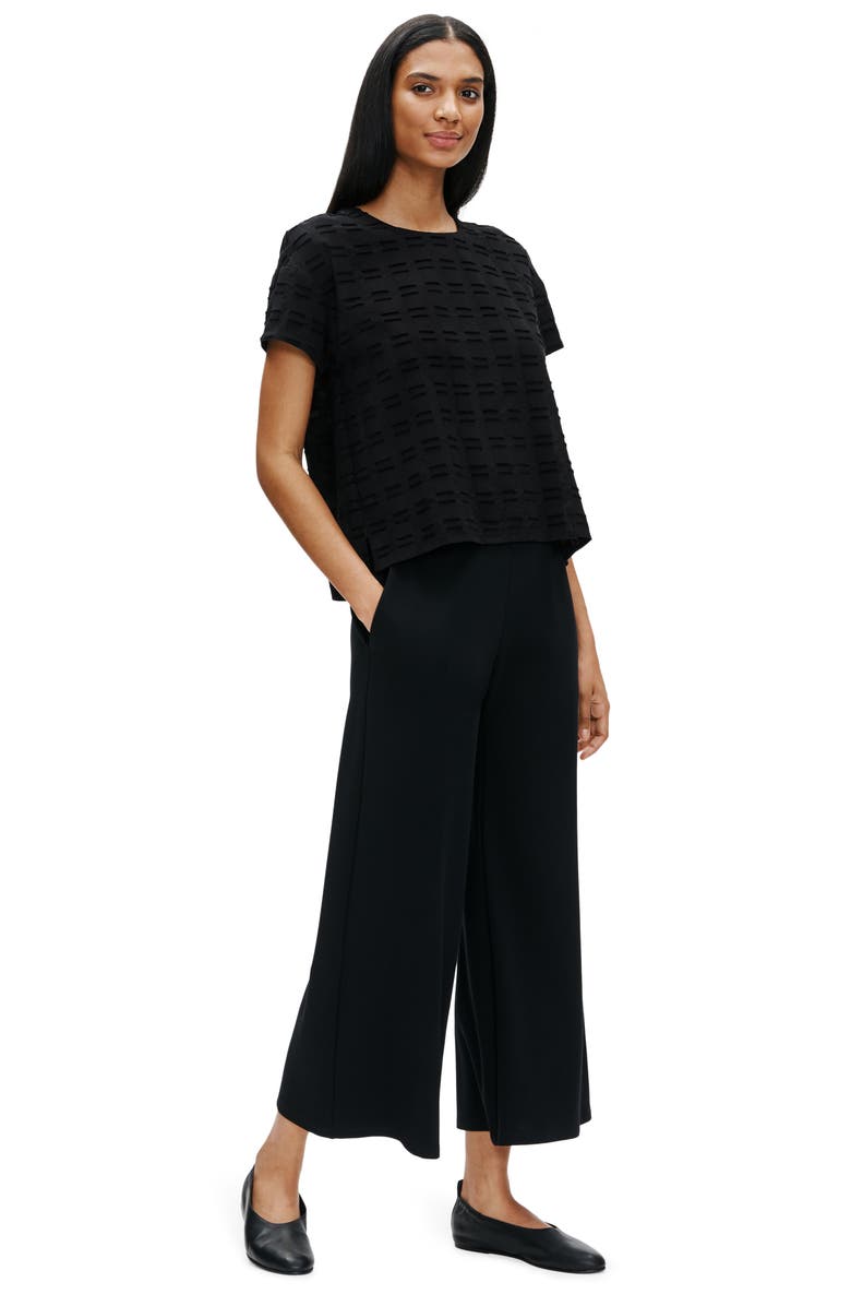 Eileen Fisher Textured Short Sleeve Organic Cotton Top, Alternate, color, 