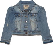 WORTHY THREADS Kids Puff Sleeve Denim Jacket