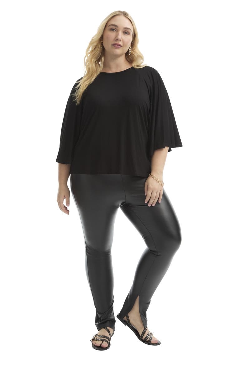 Flared Raglan Sleeve Breton Tee, Main, color, BLACK ONYX