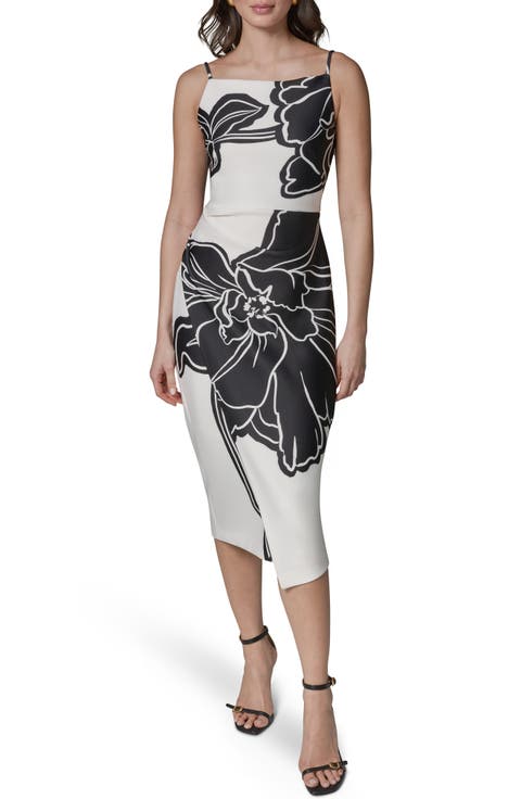 Print Sleeveless Midi Dress