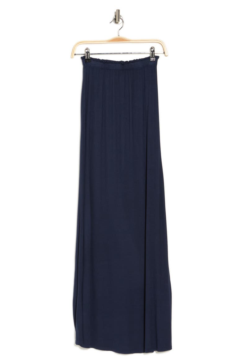 One Slit Ruffle Maxi Skirt, Alternate, color, NAVY