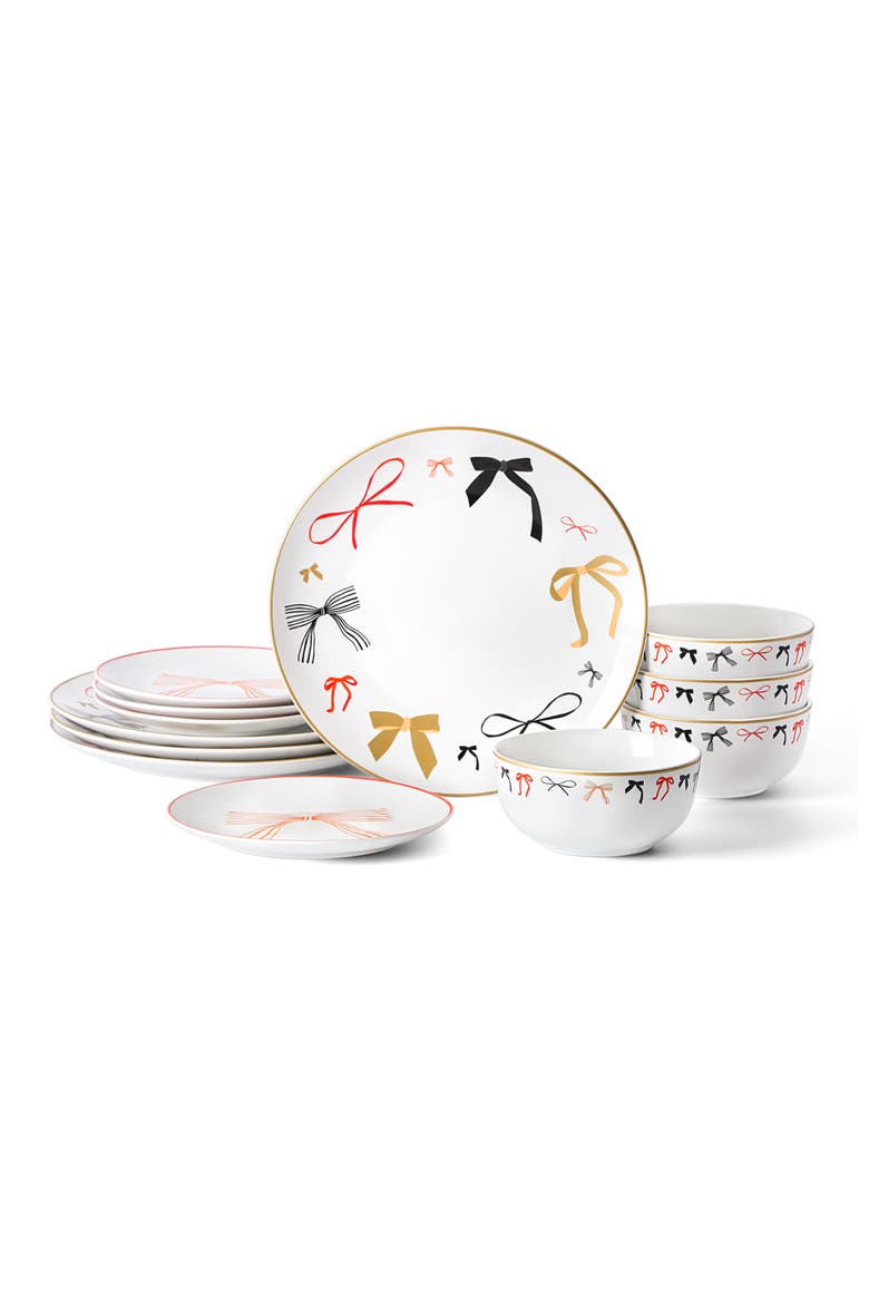 Rosie Porcelain 12-Piece Dinnerware Set, Main, color, Multicolored
