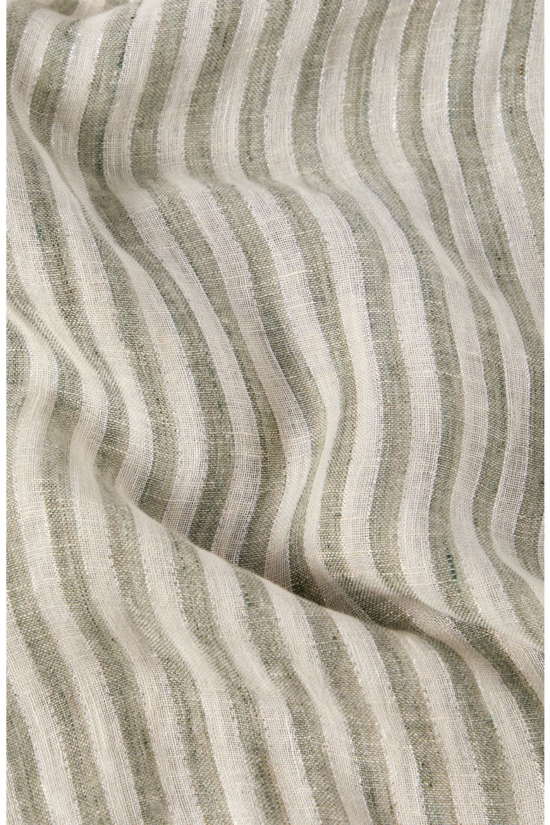 Sparkling striped linen scarf, Alternate, color, Green