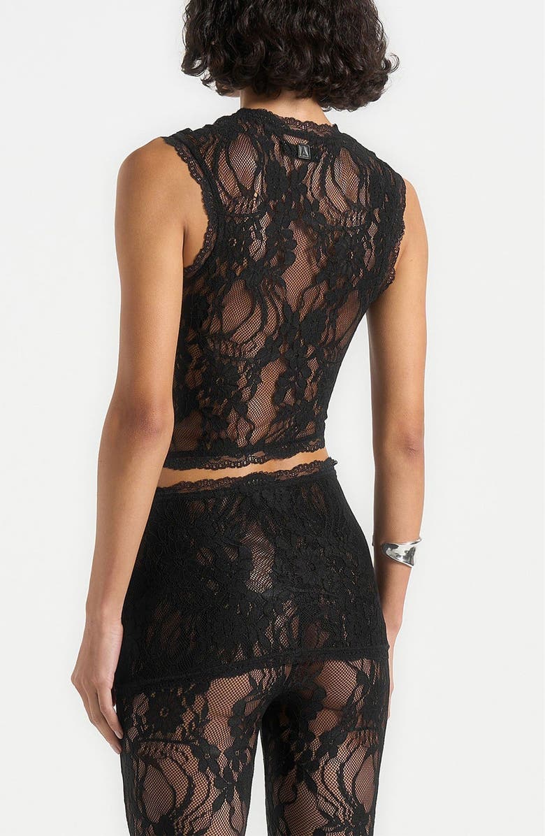 Manière De Voir Eugenie Lace Asymmetric Top, Alternate, color, Black